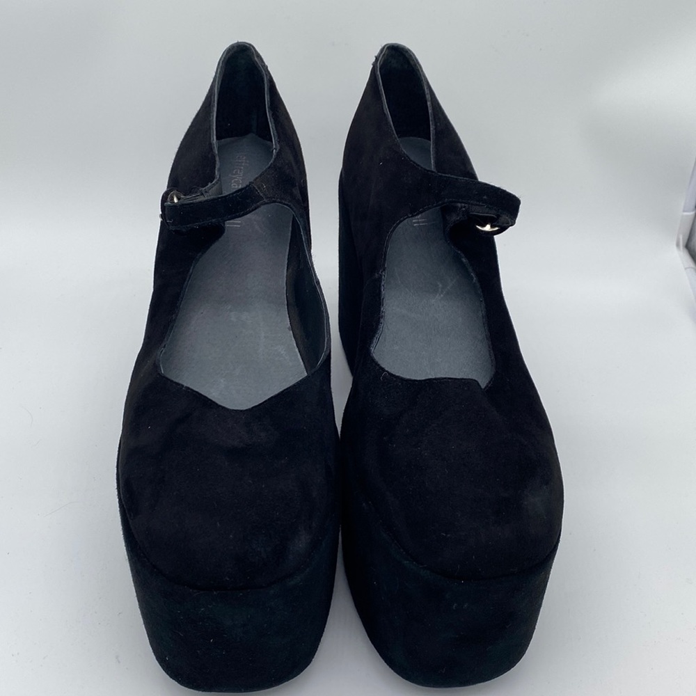 Jeffrey Campbell Black Suede Platform Mary Janes